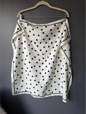 Black and White Polka Dot Silk Scarf